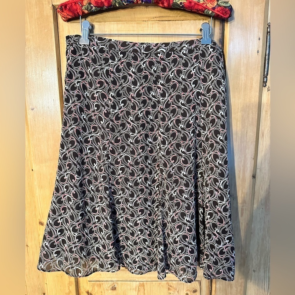 Romantic Feminine Cottagecore Vintage Patterned Swing Skirt By George Size 4-6